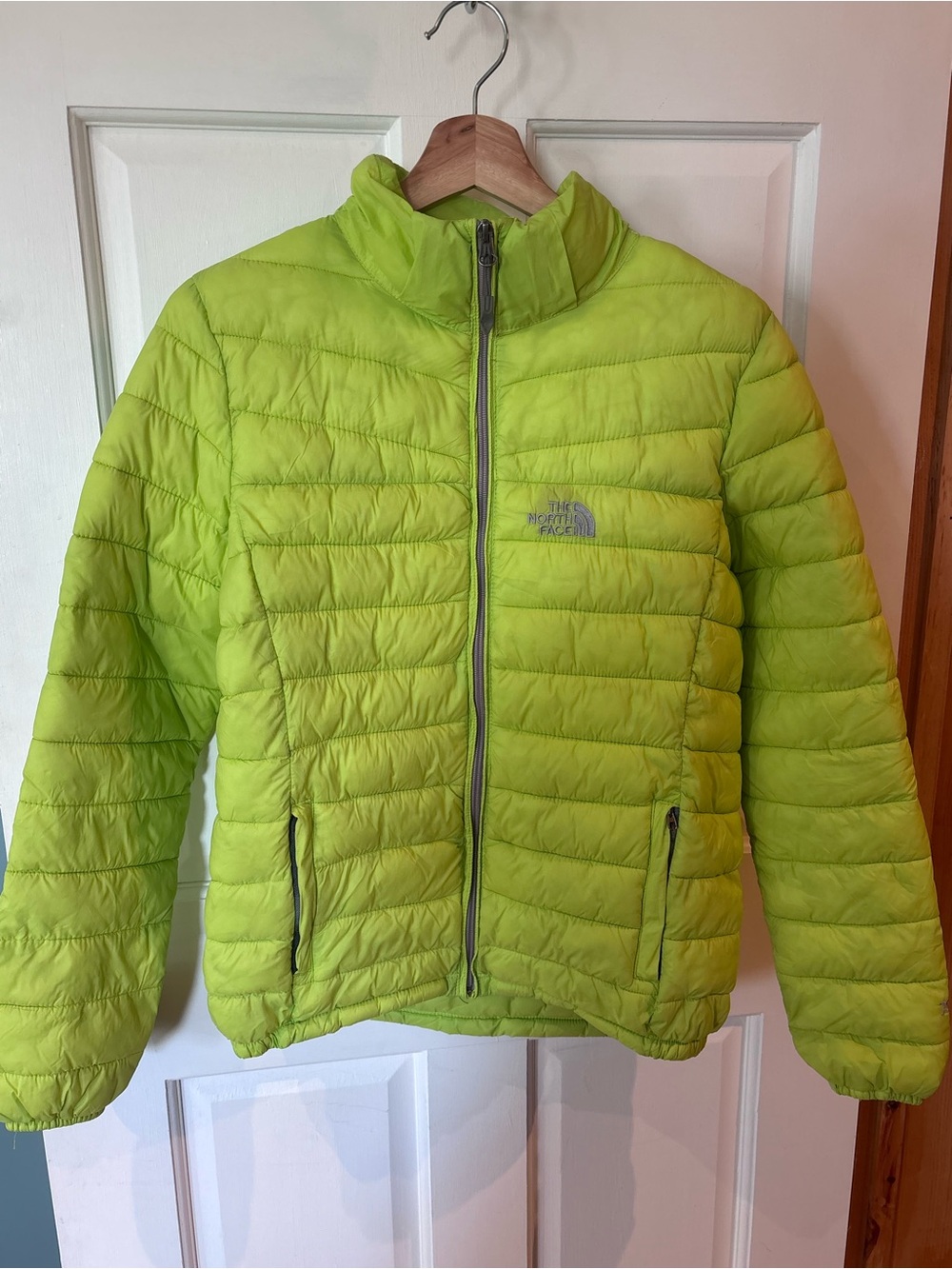 The North Face Lime Green Quilted Puffer Jacket | Size Small